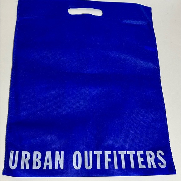 Urban Outfitters Blue White Logo Reusable Shopping Bag 17x15 Fabric Recycle NEW - Picture 2 of 2